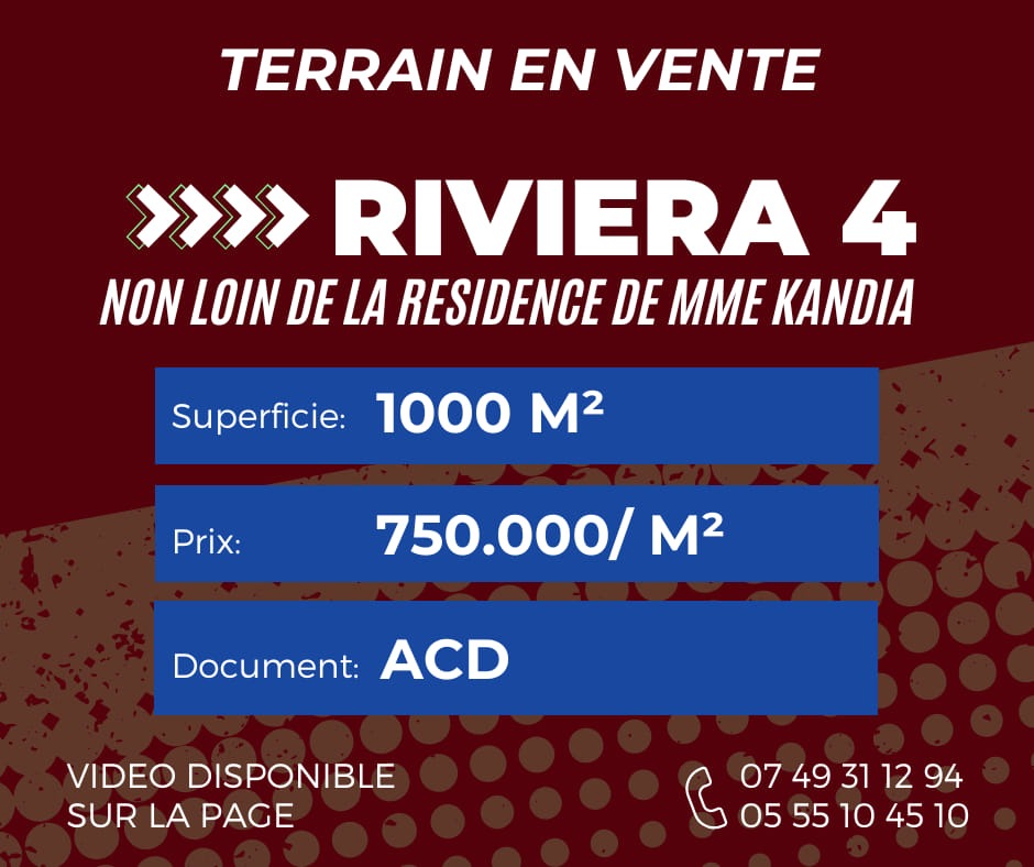 VENTE DE TERRAIN COCODY RIVIERA 4