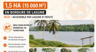Terrain 1,5 ha (15.000 m²) avec ACD à vendre – Assinie