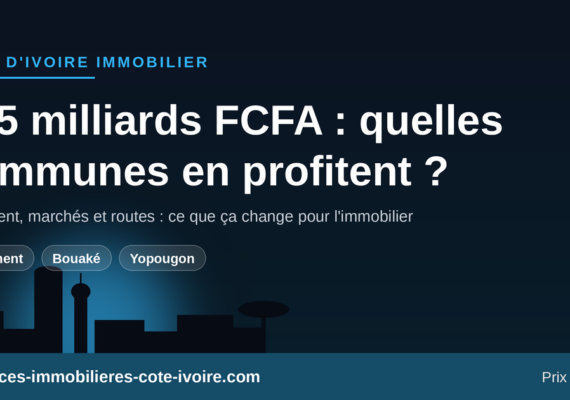 125 milliards FCFA pour le logement, les marchés et les routes : quelles communes en profitent ?