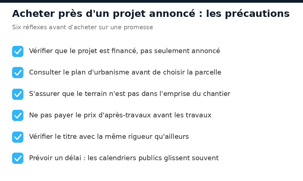 Six précautions avant d'acheter un bien près d'un projet public annoncé