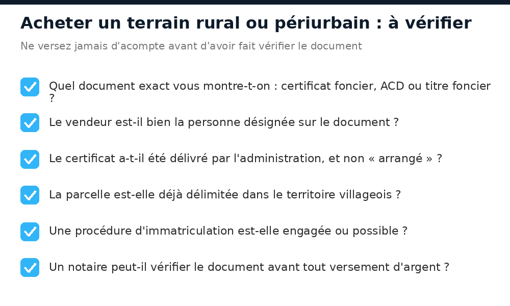 Les vérifications à faire avant d'acheter un terrain rural ou périurbain en Côte d'Ivoire